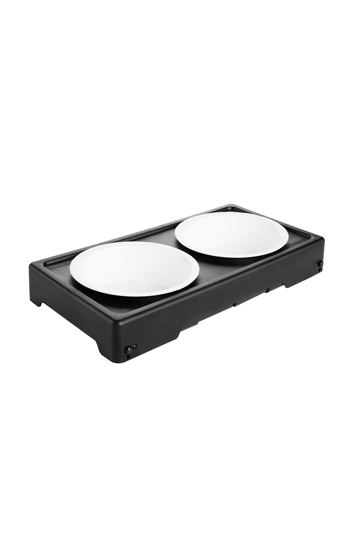Adjustable Elevated Pet Bowl Stand with Bowls with the leg stands down.
