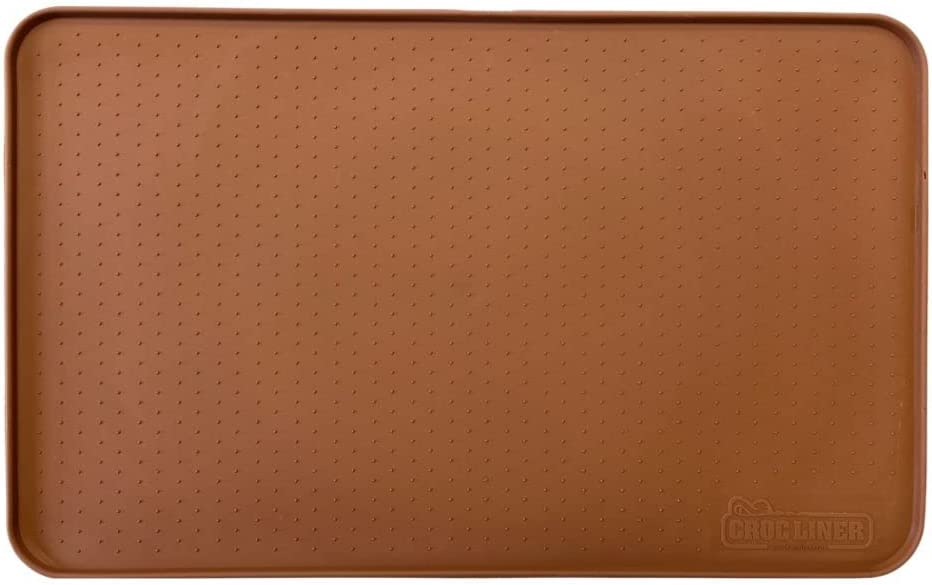 Silicone Pet Feeding Mat in brown.