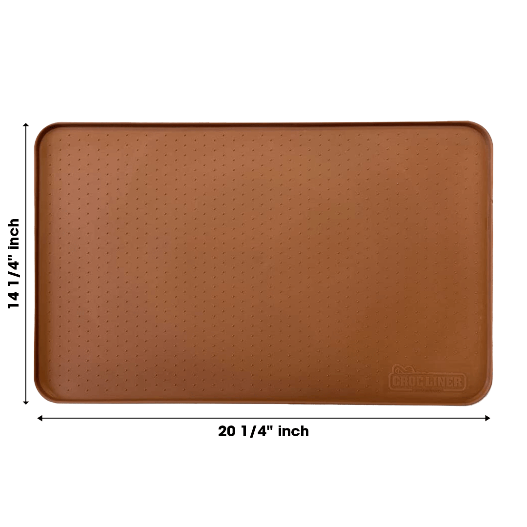 Silicone Pet Feeding Mat with dimensions.