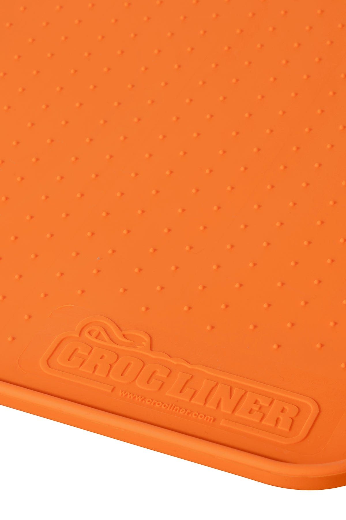 Silicone Pet Feeding Mat up close in orange.