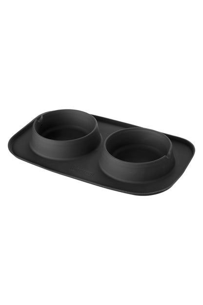 Pet Feeding System, Dog and Cat Bowls, Removable Dishwasher Safe Food and Water Dishes, Non-Slip, Non-Spill Silicone Pad, Raised Edges to Avoid Mess & Spills