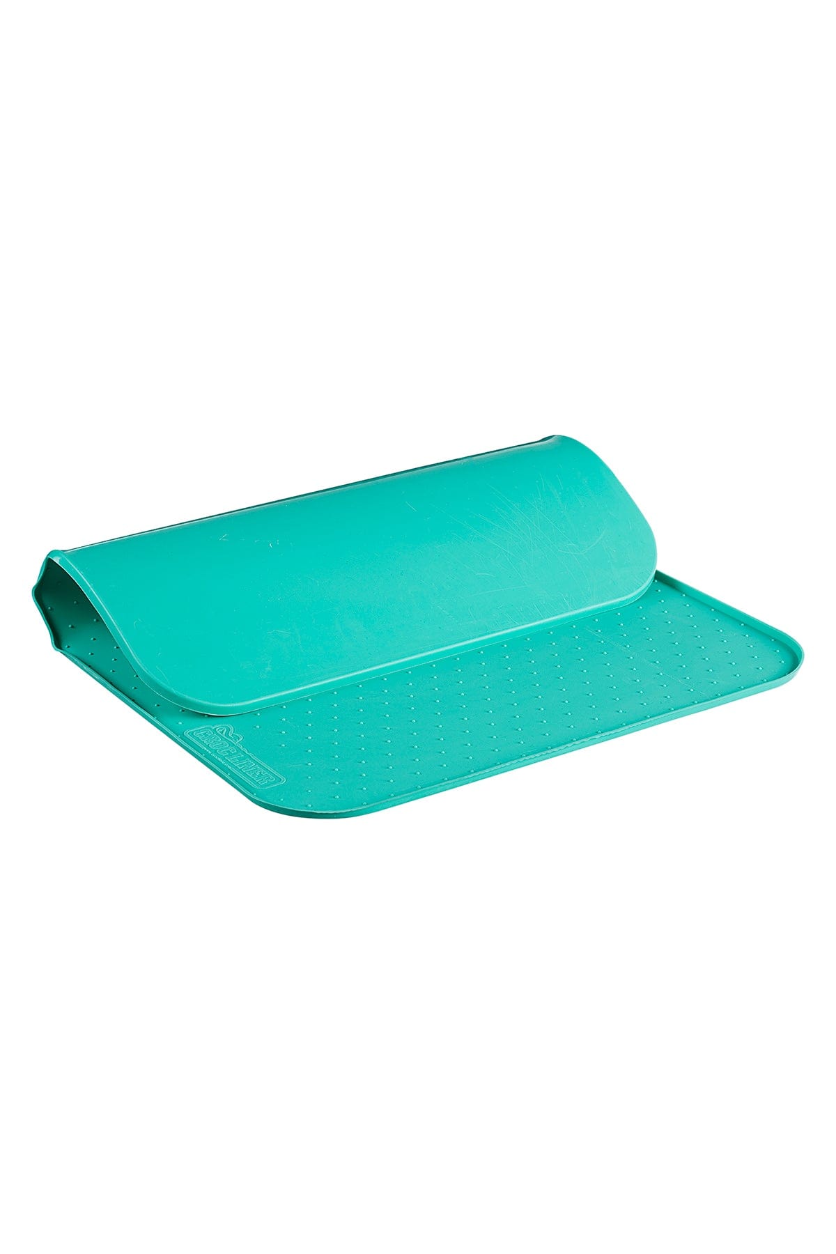 Silicone Pet Feeding Mat in teal folded over.