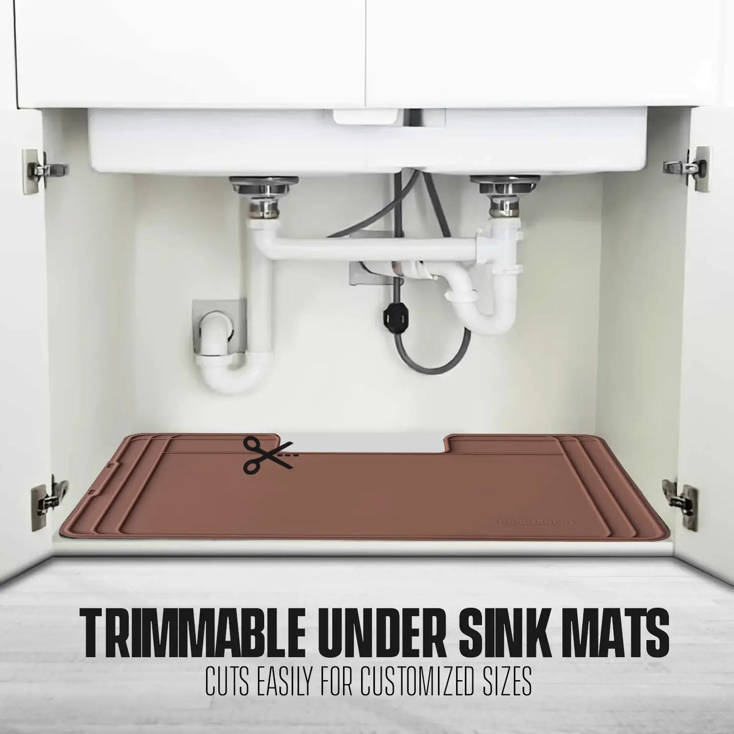 Under Sink Mat Waterproof Cabinet Liner for Kitchen and Bathroom Cabinets, Utility Mat